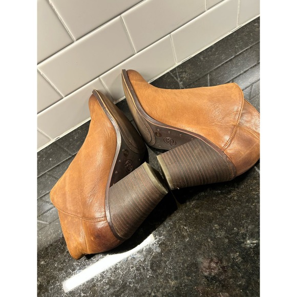 Lucky Brand Women's Leather Block Heel Ankle Booties Boots Brown Size 10M - Picture 9 of 13